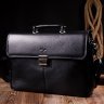 Классический кожаный мужской портфель черного цвета KARYA (2420940) - 9