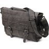 Серая мужская сумка-мессенджер из кожзама с навесным клапаном Vintage 2422143 - 1