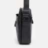 Мужская недорогая кожаная сумка черного цвета на две змейки Borsa Leather (21318) - 4