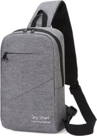 Серая мужская сумка-слинг из текстиля с одной лямкой Monsen (22116)