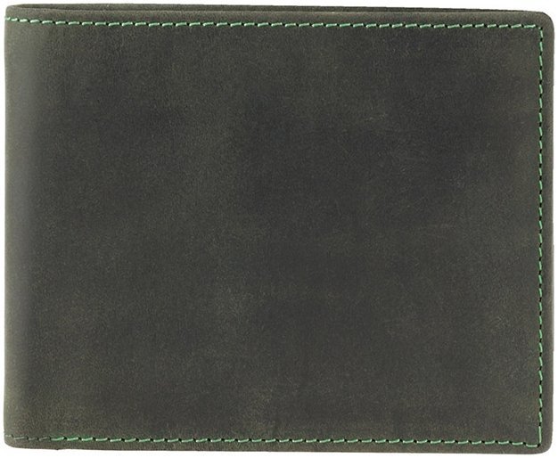 Мужское горизонтальное портмоне из винтажной кожи зеленого цвета Visconti Shield 69054