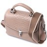 Бежевая женская кожаная сумка маленького размера с плечевым ремешком Vintage 2422418 - 1