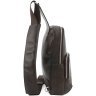 Качественная мужская сумка-слинг из итальянской кожи коричневого цвета Grande Pelle 70755 - 2