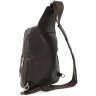 Качественная мужская сумка-слинг из итальянской кожи коричневого цвета Grande Pelle 70755 - 3