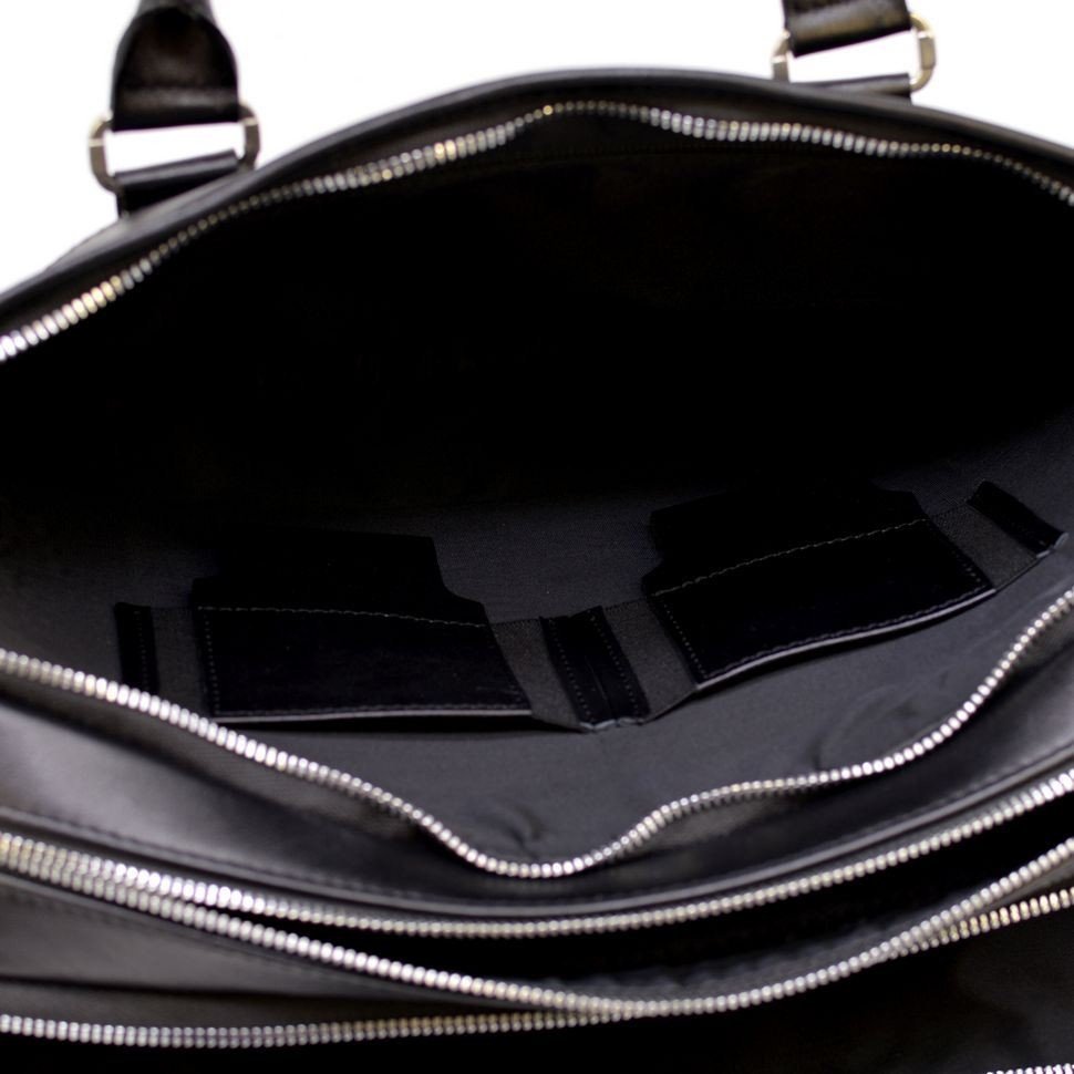 Добротная мужская кожаная сумка-портфель на три отдела TARWA (21737)