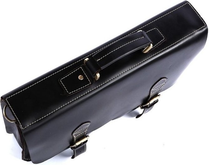 Классический черный портфель из натуральной кожи VINTAGE STYLE (14205)