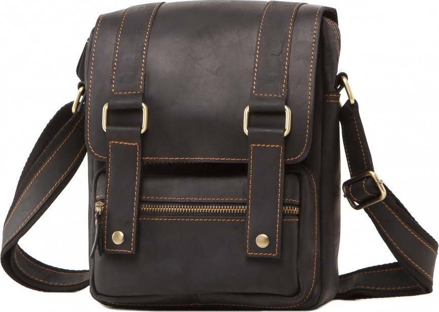 Кожаная мужская сумка под планшет в стиле винтаж VINTAGE STYLE (14573)