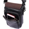 Компактная мужская наплечная сумка черного цвета VINTAGE STYLE (14451) - 5