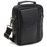 Мужская небольшая кожаная сумка-барсетка черного цвета с ручкой Ricco Grande 71855 - 1