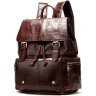 Коричневый городской рюкзак с одним отделением и карманами VINTAGE STYLE (14800) - 3