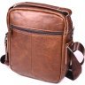 Мужская сумка-барсетка из натуральной кожи светло-коричневого цвета Vintage (2421480) - 2