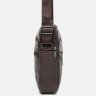 Коричневая недорогая мужская сумка-барсетка из натуральной кожи с ручкой Borsa Leather (21906) - 4