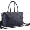 Сумка дорожная из итальянской винтажной кожи синего цвета - Travel Leather Bag (11010) - 13