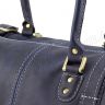 Сумка дорожная из итальянской винтажной кожи синего цвета - Travel Leather Bag (11010) - 10