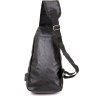 Мужская сумка-рюкзак через плечо из кожзама в черном цвете Vintage (20568) - 2