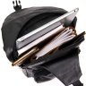 Чоловіча сумка-рюкзак через плече зі шкірозамінника в чорному кольорі Vintage (20568) - 4