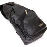 Чоловіча сумка-рюкзак через плече зі шкірозамінника в чорному кольорі Vintage (20568) - 5