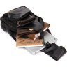 Чоловіча сумка-рюкзак через плече зі шкірозамінника в чорному кольорі Vintage (20568) - 6