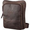 Оригинальная винтажная мужская сумка из кожи крейзи хорс в коричневом цвете SHVIGEL (11091) - 1
