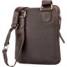 Оригинальная винтажная мужская сумка из кожи крейзи хорс в коричневом цвете SHVIGEL (11091) - 2