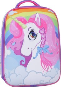 Яркий рюкзак для девочек фиолетового цвета из текстиля с единорогом Bagland (55355)