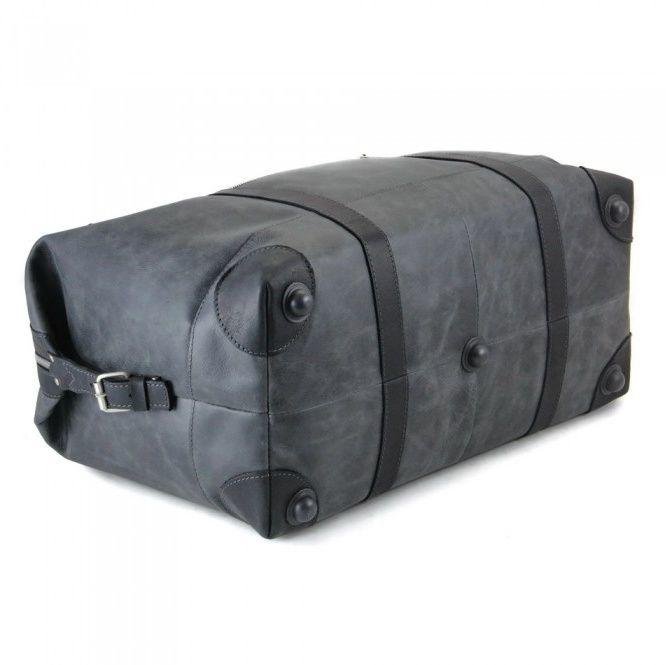 Черная дорожная сумка из натуральной кожи с винтажным эффектом Tom Stone (12170)