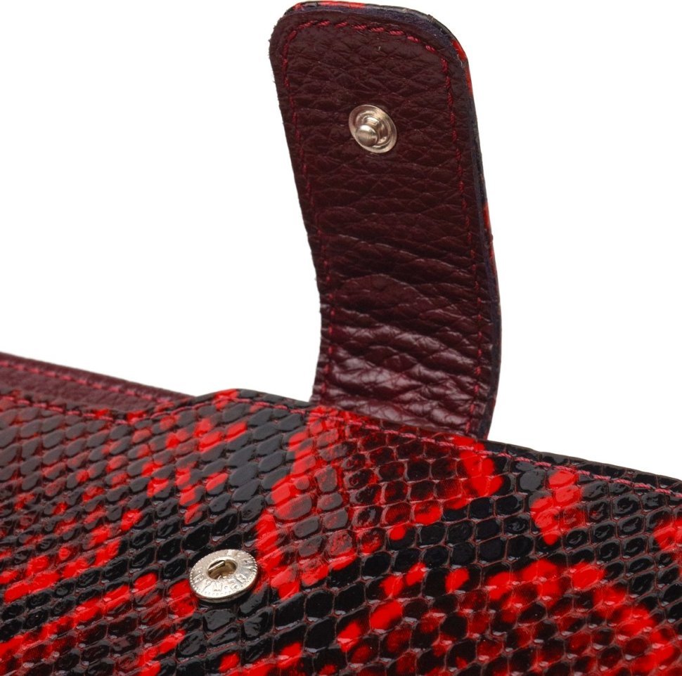 Разноцветный вертикальный женский кошелек из натуральной кожи с тиснением под змею CANPELLINI (2421647)