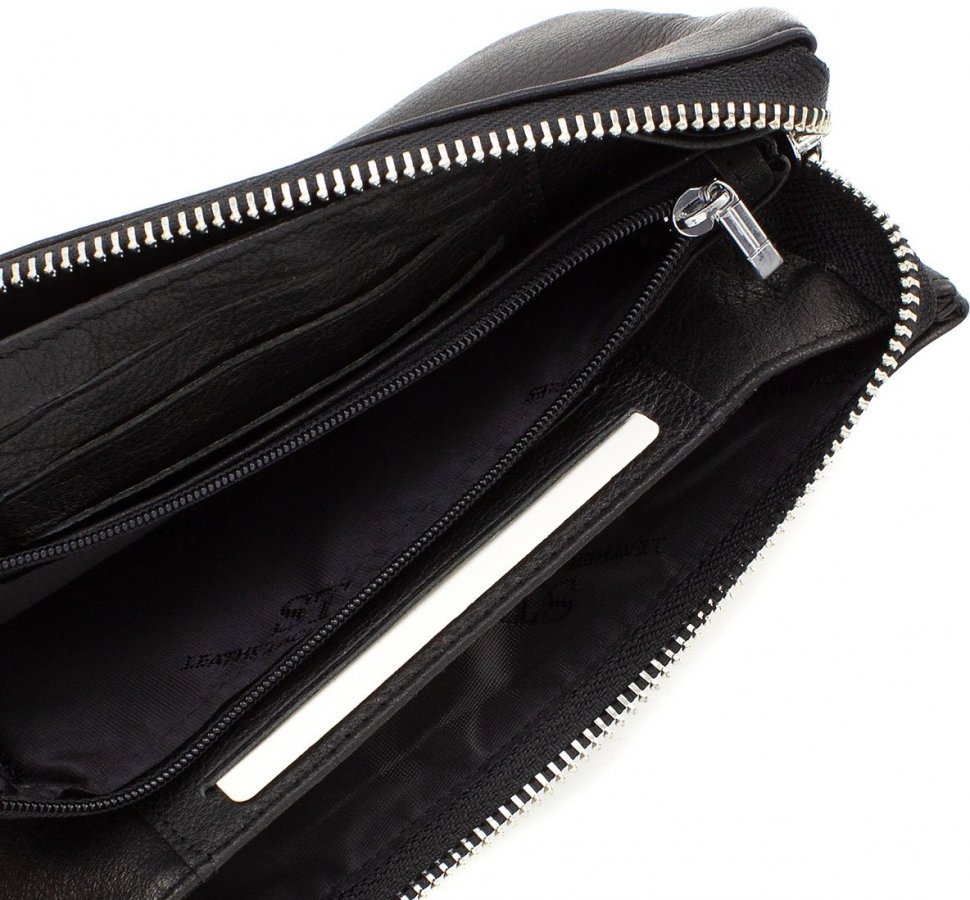 Просторный кошелек-клатч из натуральной кожи в черном цвете ST Leather (15330)