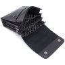 Вертикальная мужская сумка-барсетка из фактурной кожи черного цвета KARYA 69755 - 9