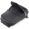 Черная мужская сумка-слинг из итальянской кожи с выраженной фактурой Grande Pelle 70756 - 8