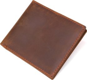Мужское тонкое портмоне из винтажной кожи коричневого цвета Vintage (14346)