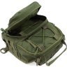 Текстильная тактическая военная сумка-слинг через плечо в оливковом цвете - MILITARY STYLE (21964) - 4