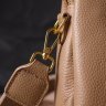 Бежевая женская сумка-кроссбоди на три отделения из натуральной кожи Vintage (2422106) - 9