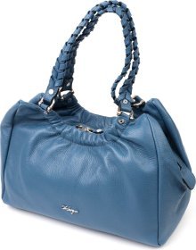 Женская кожаная синяя сумка с ручками KARYA (2420842)