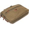 Зеленая текстильная сумка для ноутбука на два отделения Vintage (20180) - 6