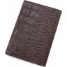 Добротная обложка для паспорта из натуральной кожи под крокодила KARYA (094-57) - 3