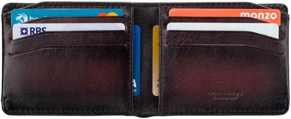 Мужское портмоне темно-коричневого цвета из высококачественной кожи с RFID - Visconti Vespa 69256