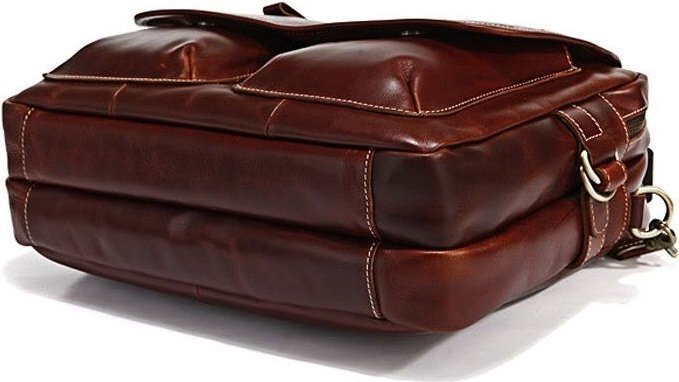 Вместительный кожаный портфель на два отделения VINTAGE STYLE (14209)