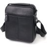 Добротная мужская сумка-барсетка из натуральной черной кожи Vintage (20823) - 2