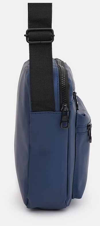 Текстильная мужская сумка-барсетка синего цвета с ручкой Monsen 71757