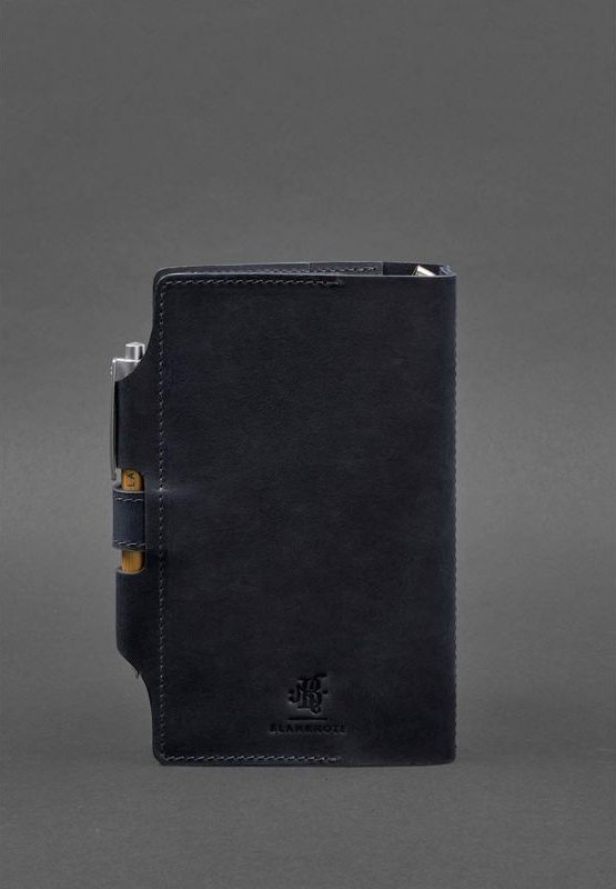 Кожаный блокнот А5 (Софт-бук) из темно-синей винтажной кожи - BlankNote (42057)