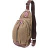 Оливковая мужская сумка-слинг через плечо из текстиля Vintage (2421254) - 1