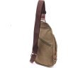 Оливковая мужская сумка-слинг через плечо из текстиля Vintage (2421254) - 2