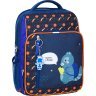 Школьный текстильный рюкзак синего цвета с принтом на два отделения Bagland 53157 - 1