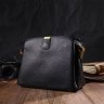 Женская сумка-кроссбоди на три отделения из натуральной кожи черного цвета Vintage (2422107) - 7
