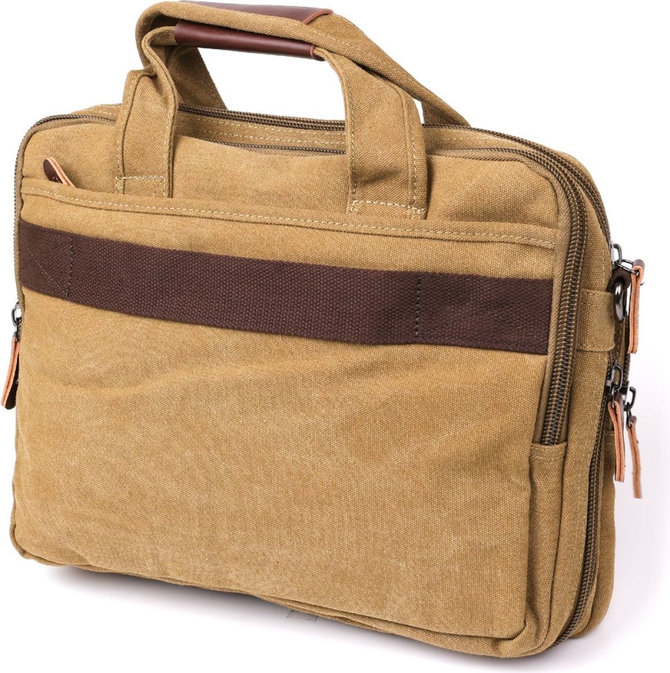 Вместительная текстильная сумка для ноутбука на два отделения Vintage (20181)