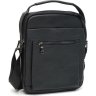 Мужская кожаная сумка-барсетка черного цвета на молниевой застежке Borsa Leather (21328) - 2