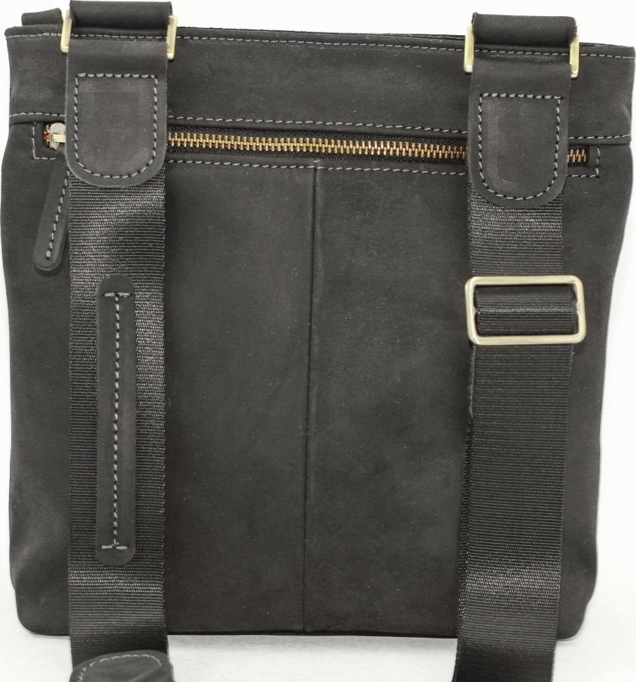 Мужская сумка черного цвета из винтажной матовой кожи VATTO (11898)
