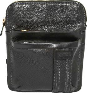 Компактная сумка планшет из кожи Флотар черного цвета с карманами VATTO (12098)