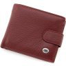 Маленький женский кошелек из натуральной кожи бордового цвета с блоком под карты ST Leather 1767457 - 1
